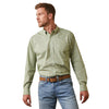 Camisa Ariat Solid Slub Verde Corte Clásico