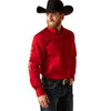 Camisa Ariat Team Logo Twill Cranberry Corte Fitted