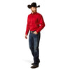 Camisa Ariat Team Logo Twill Cranberry Corte Fitted