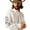 Camisa Ariat Team Logo Twill Blanco Corte Clásico