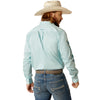 Camisa Ariat Team Logo Twill Azul Aqua Corte Fitted