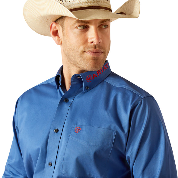 Camisa Ariat Team Logo Twill Cobalt Corte Clásico