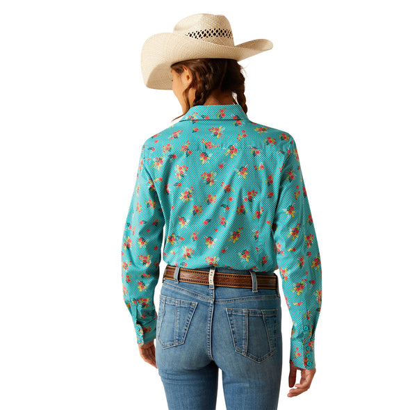 Camisa Ariat Libre De Arrugas Team Kirby Stretch Esmeralda