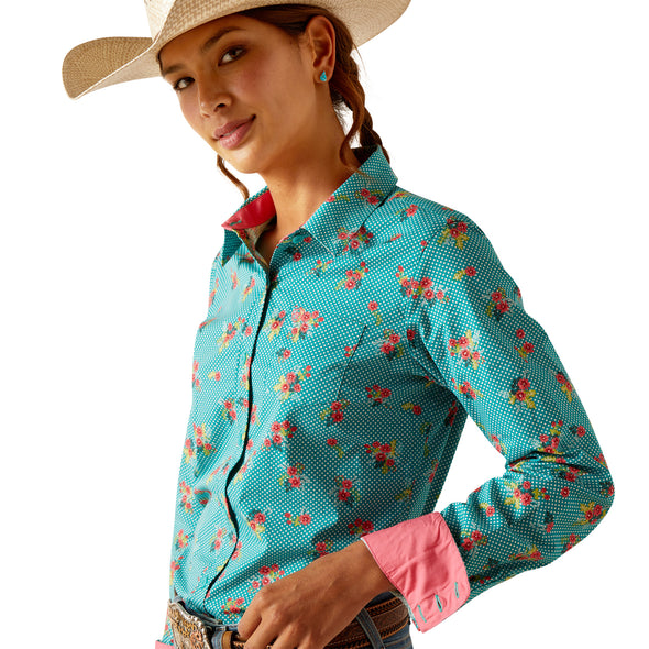 Camisa Ariat Libre De Arrugas Team Kirby Stretch Esmeralda