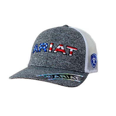 Gorra Ariat gris logo con bandera de U.S.A
